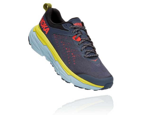 Hoka One One Challenger ATR 6 Mens UK - Blue / Green Trail Running Shoes - EDUYN8976